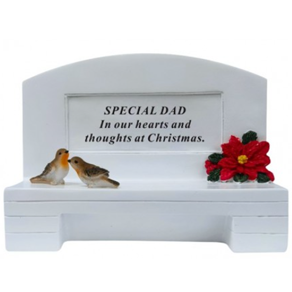 David Fischhoff - Dad Xmas Robin White Bench - DF19832-D*