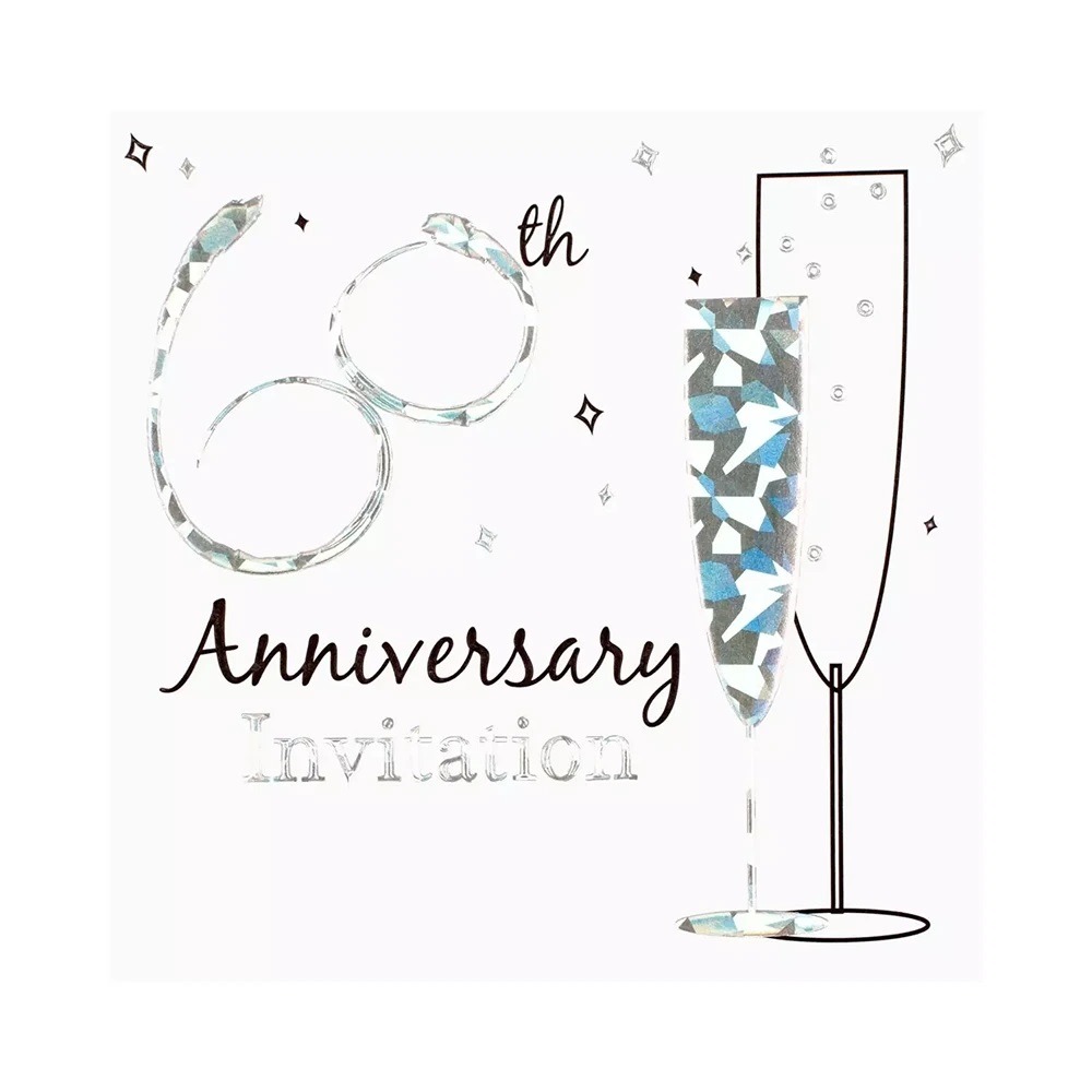 Simon Elvin - Invitation Diamon Wedding Anniversary - 6pk - DP293P