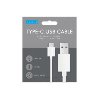 Type-C to USB White Cable 1M - ELE5967