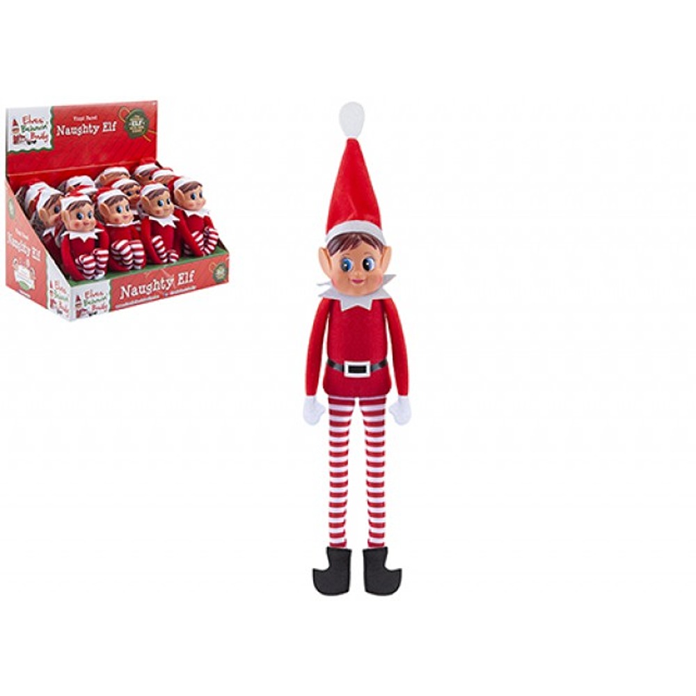 12" RED LONG LEG SOFT BODY VINYL FACE GIRL ELF WITH HAT - 446042