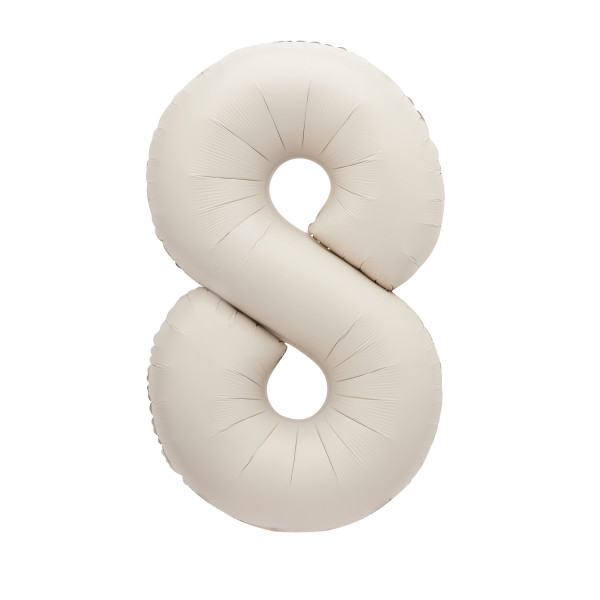 Unique 34" Matte Nude Number 8 Shaped Foil Balloon - 19658 *