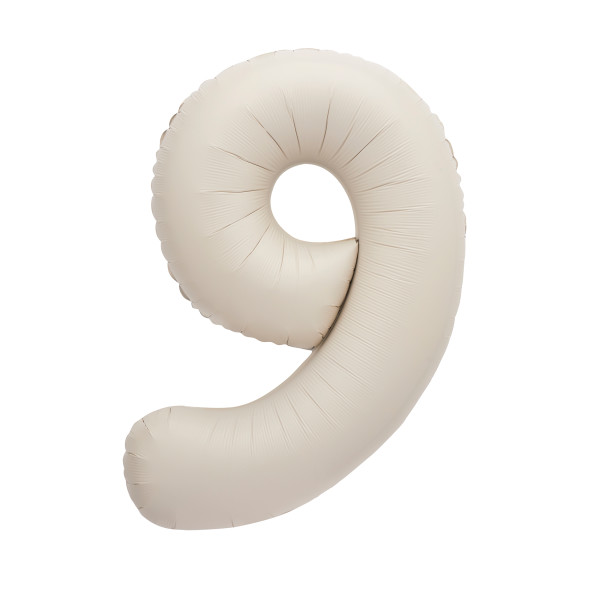 Unique 34" Matte Nude Number 9 Shaped Foil Balloon -19659 *