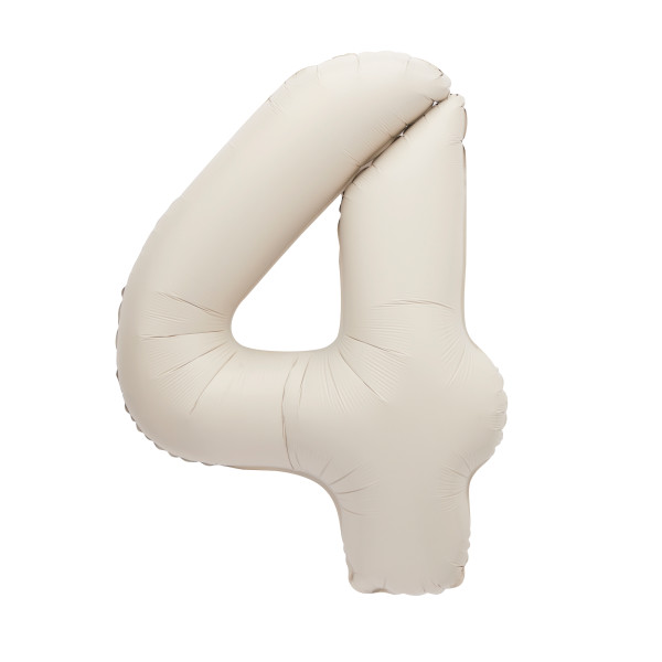 Unique 34" Matte Nude Number 4 Shaped Foil Balloon - 19654 *