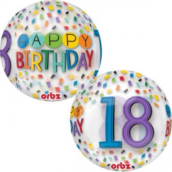 Anagram 15" G20 Clear Rainbow Birthday Age 18 Orbz Pkt - 3517401