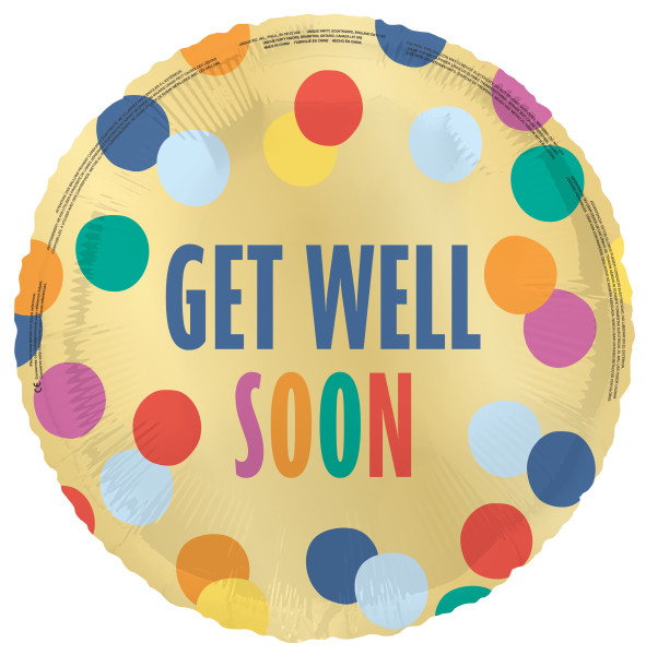Unique - Get Well Soon Round 18" Foil Balloon, Packaged - 82120*