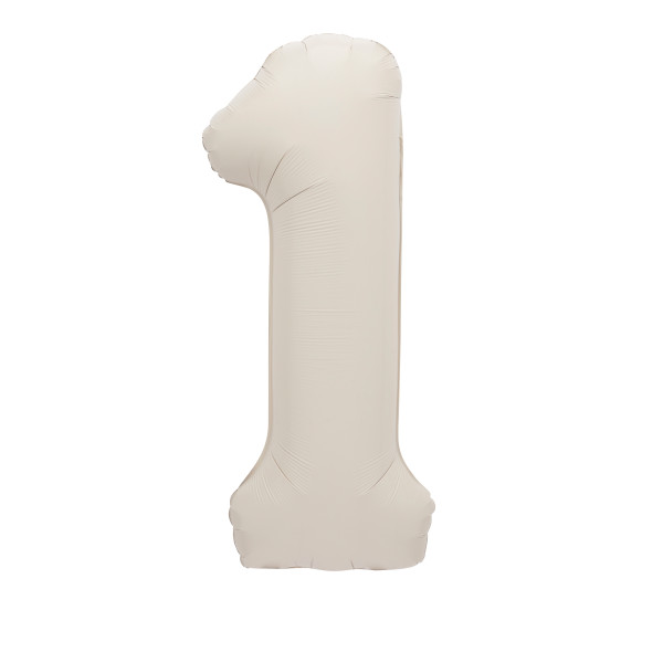 Unique 34" Matte Nude Number 1 Shaped Foil Balloon - 19651 *