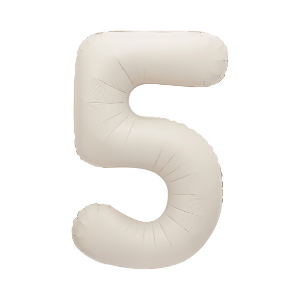 Unique 34" Matte Nude Number 5 Shaped Foil Balloon - 19655 *