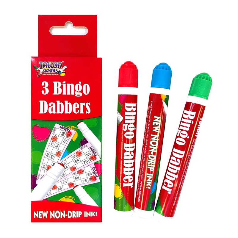 3 None drip Bingo Dabbers Red, Blue & Green - 1162