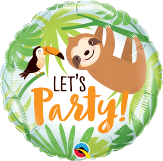 18"  ROUND 01CT - LET'S PARTY TOUCAN & SLOTH*
