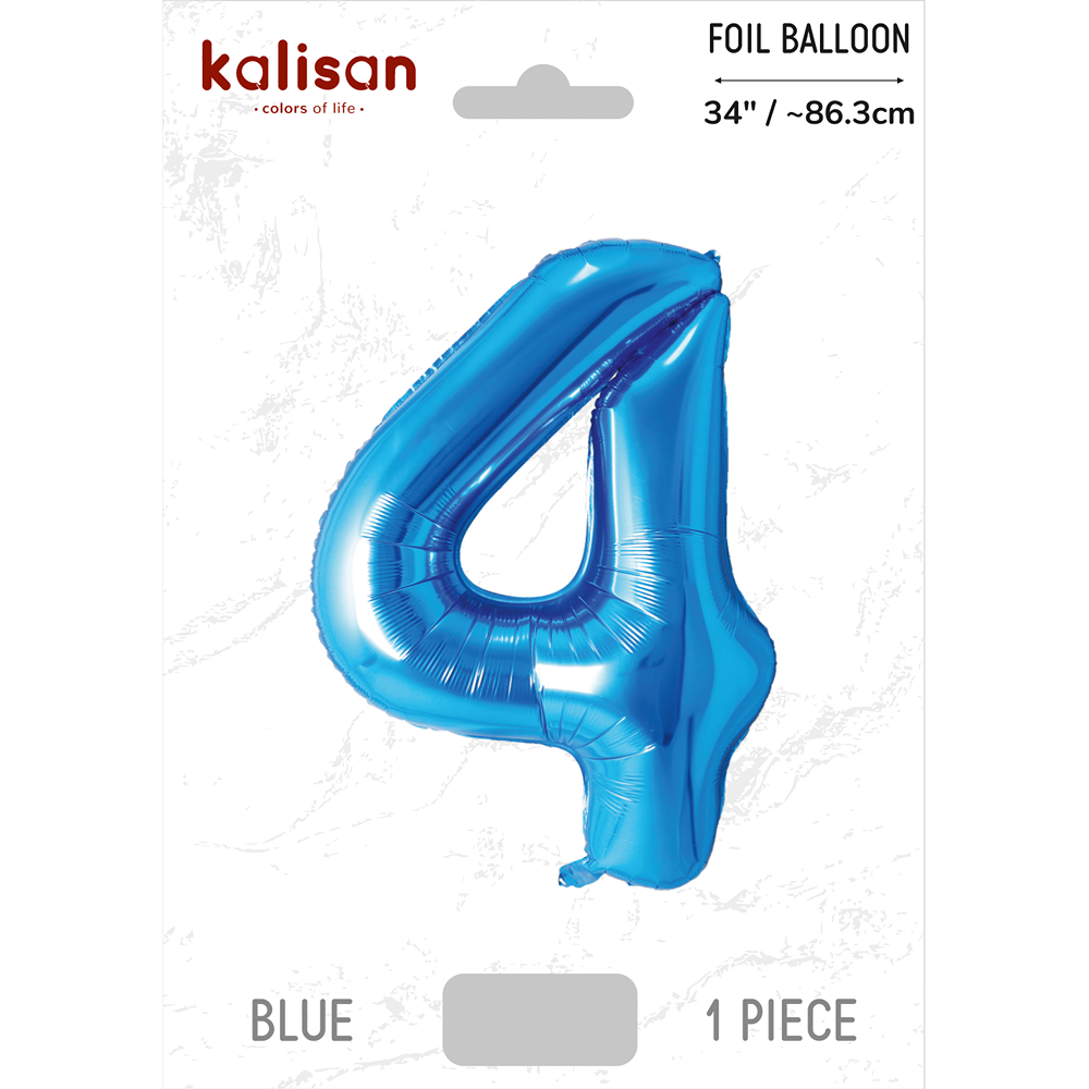 Kalisan - Blue - 34inch Foil Number 4 - 170434041 *