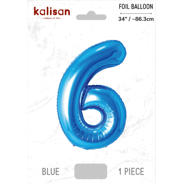 Kalisan - Blue - 34inch Foil Number 6 - 170634041 *