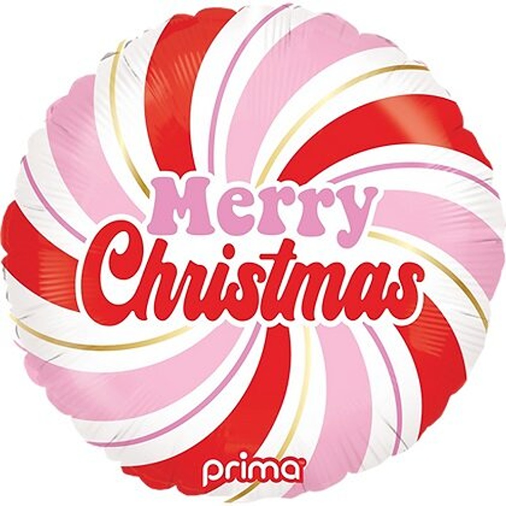 Prima - Merry Christmas Pink & Red Swirl - 18" - PF-0011-18-50-1