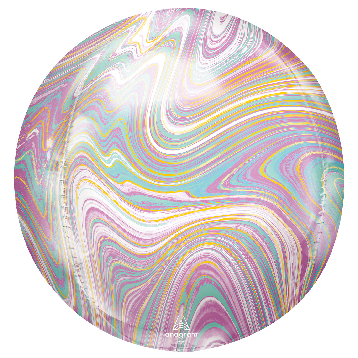 Anagram Pastel Marblez Orbz XLTM Foil Balloons 15"/38cm w x 16"/40cm h G20*