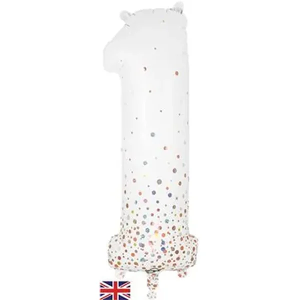 Oaktree 34inch Number 1 Sparkling Fizz Holographic Rose Gold - 606814*