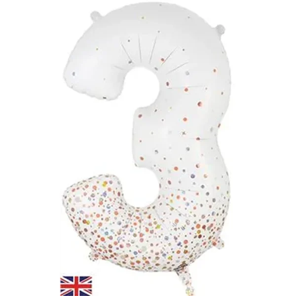 Oaktree 34" Number 3 Sparkling Fizz Holographic Rose Gold - 606838*