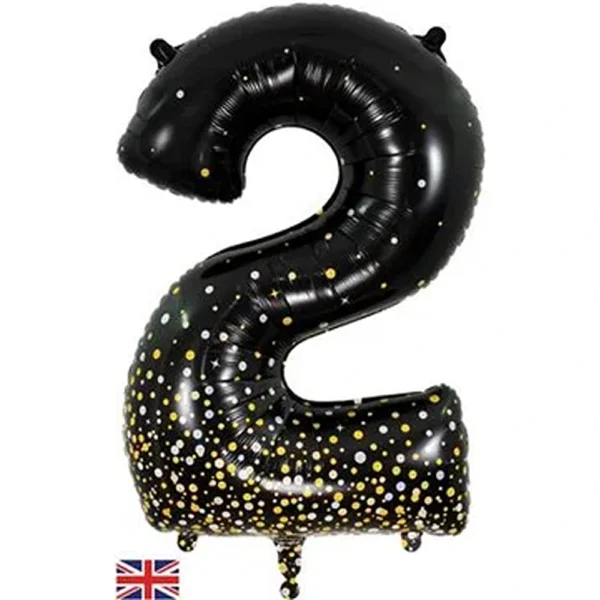 Oaktree 34inch Number 2 Sparkling Fizz Black Gold Holographic - 606920*