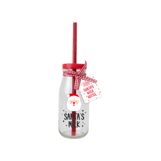 Christmas Glass Milk Bottle - XMA2605OB