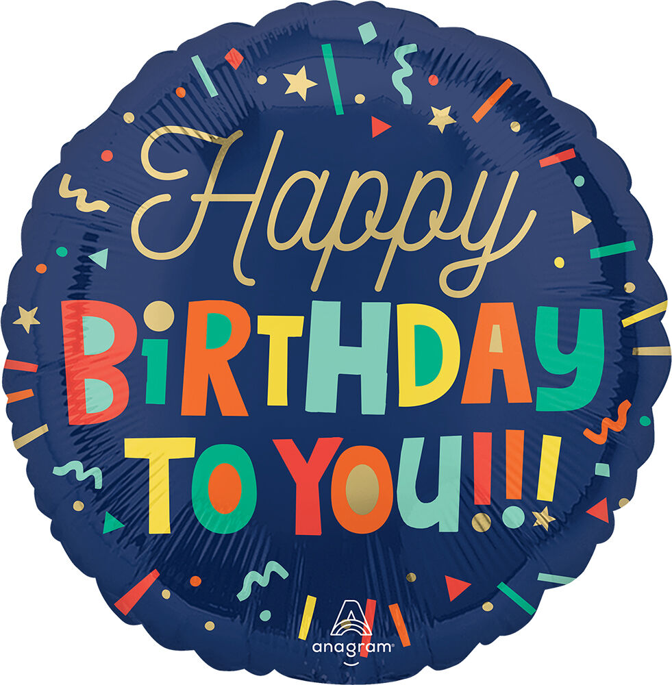 Anagram - 18" S40 - Bright Birthday Blocks - 4696201 *