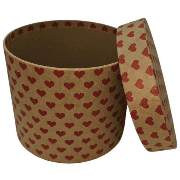 Small -ROUND  Box WITH RED HEARTS - 3026073
