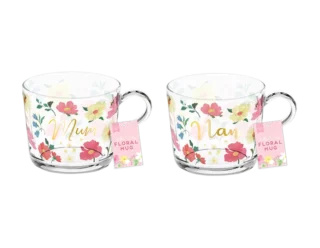 Mother's Day Floral Glass Mug - MOT11226OB