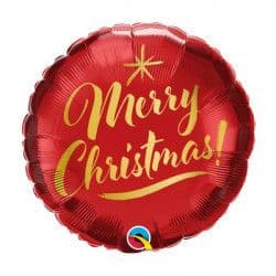 Qualatex 9" Red Christmas Gold Script
