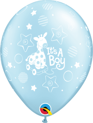 11"  ROUND  PRL LT BLUE     25CT - IT'S A BOY SOFT GIRAFFE
