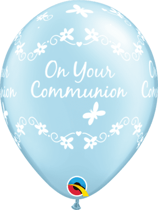 11"  ROUND  PRL LT BLUE     25CT - COMMUNION BUTTERFLIES