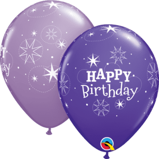 11"  ROUND  VIOLET & LILAC    25CT - BDAY SPARKLE