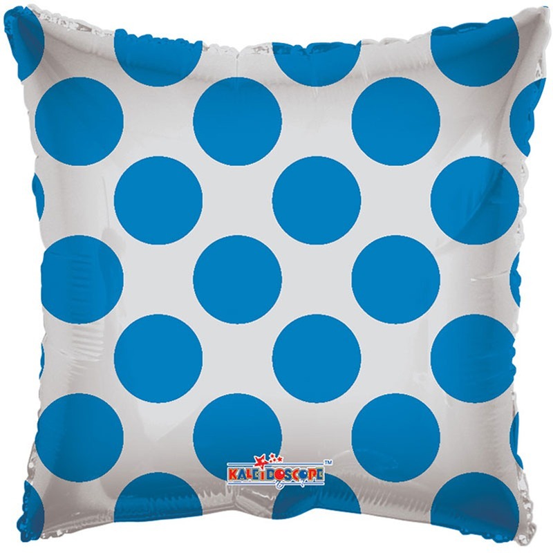 Solid with Blue Circles Clear View Pillow Balloon - 34376-18*