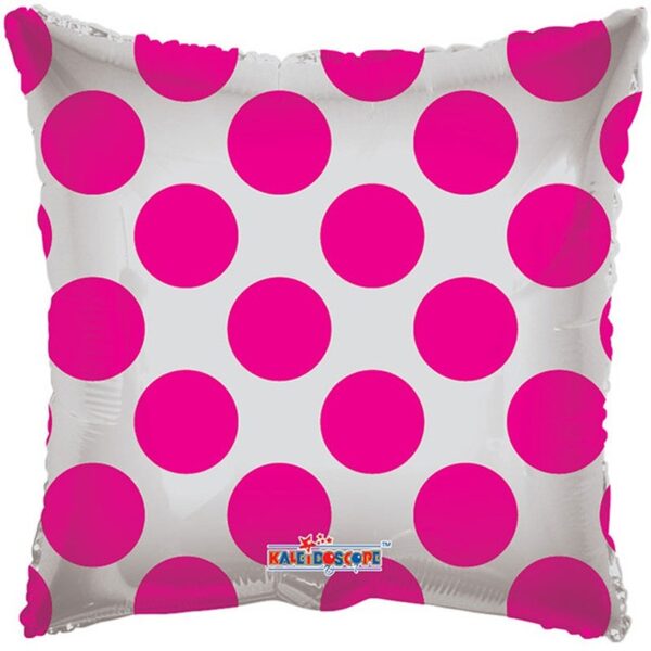 Solid with Hot Pink Circles Clear View Pillow Balloon- 3478-18