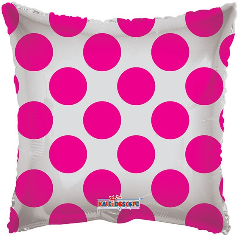 Solid with Hot Pink Circles Clear View Pillow Balloon- 3478-18