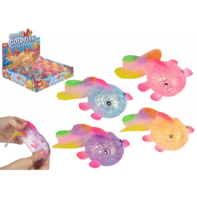 SQUEEZE GLITTER GOLDFISH 11.7CM - 549250