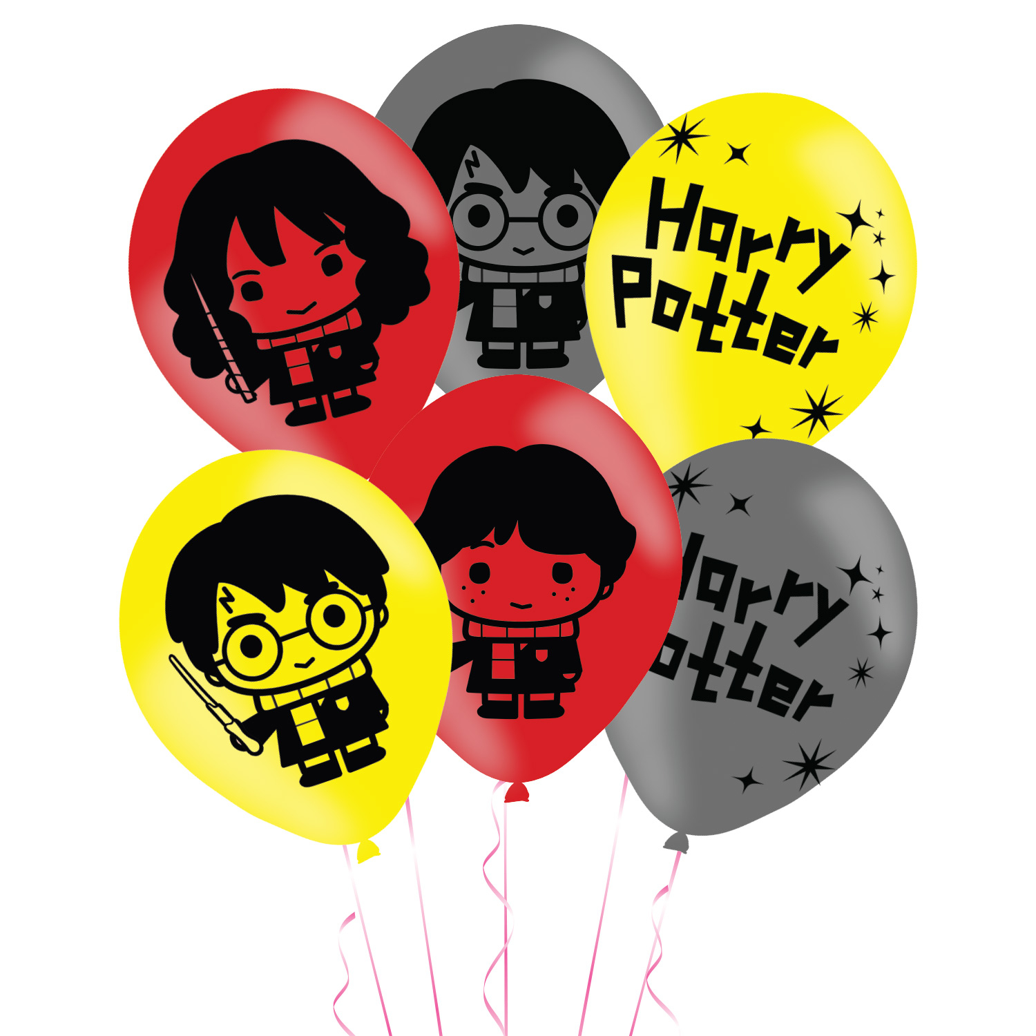 Harry Potter 4 Sided Latex Balloons 27.9cm/11" - 6 PKG/6