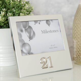 Milestones Aluminium Photo Frame with 3D Number 6" x 4" - 21 - FA13521