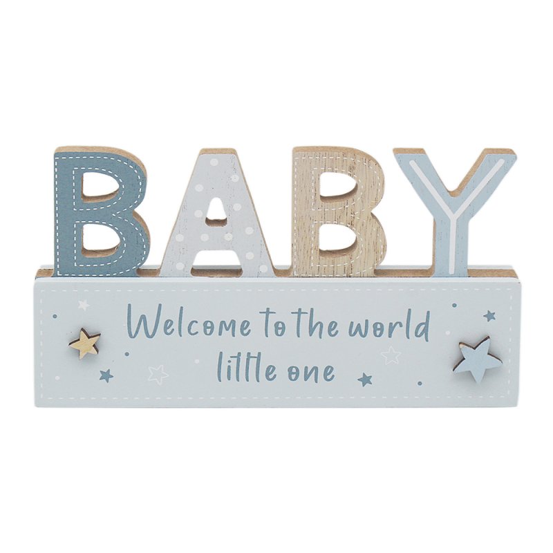 Lesser & Pavey - BABY STANDING PLAQUE BLUE - LP74564