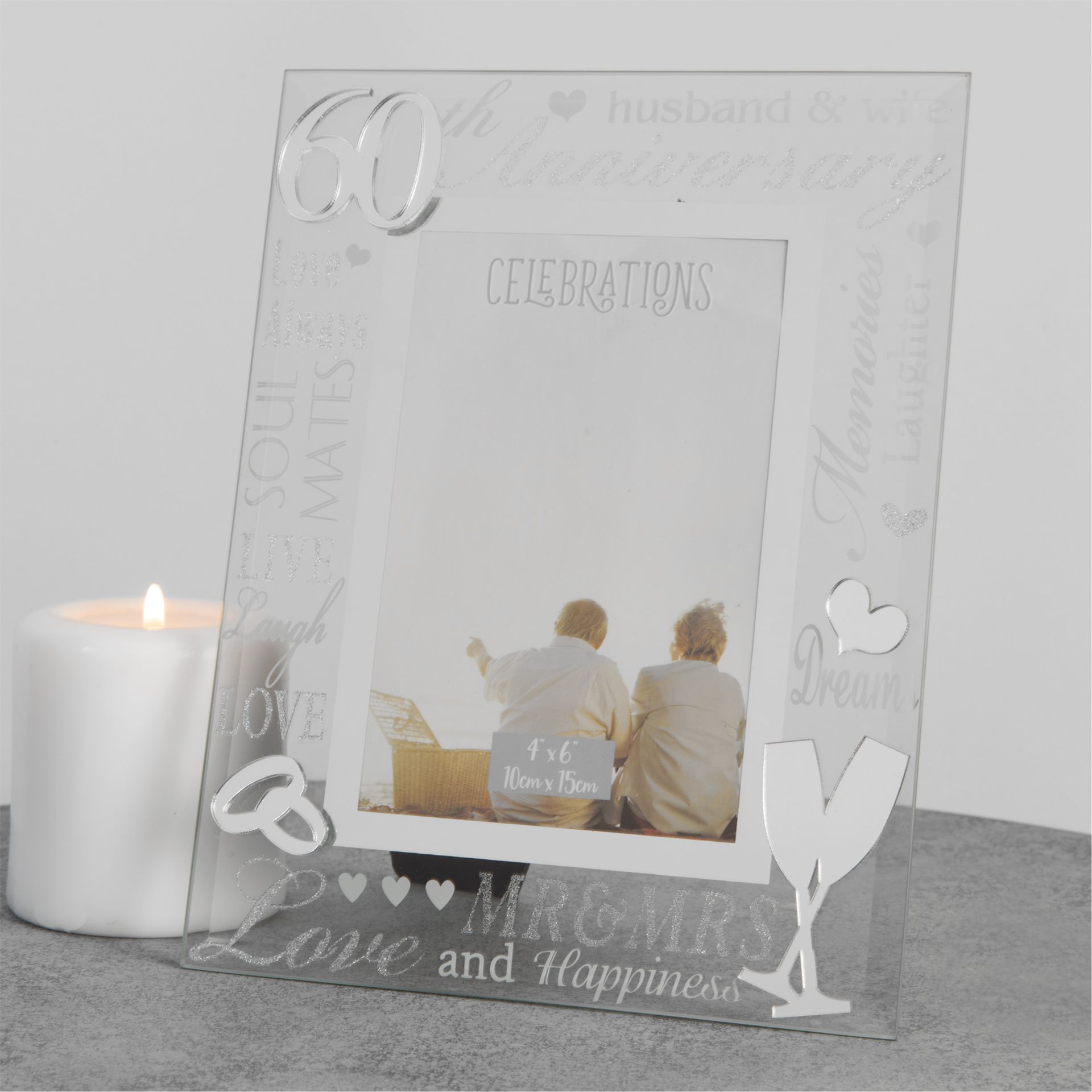 Mirror 3D Words Anniversary Frame 4" x 6" - 60 - WG60760
