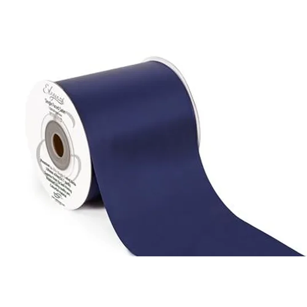 Eleganza Single Faced Sash Ribbon 100mm x 50m Navy No.19