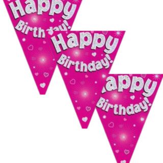 pink Holographic Bunting