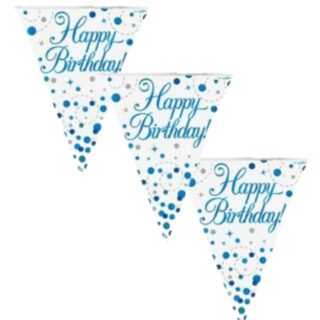 Sparkling Fizz Blue Holographic Bunting