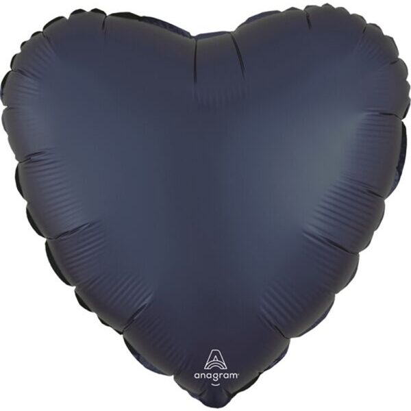 Anagram - Satin True Navy Heart Flat - 18" - 475228