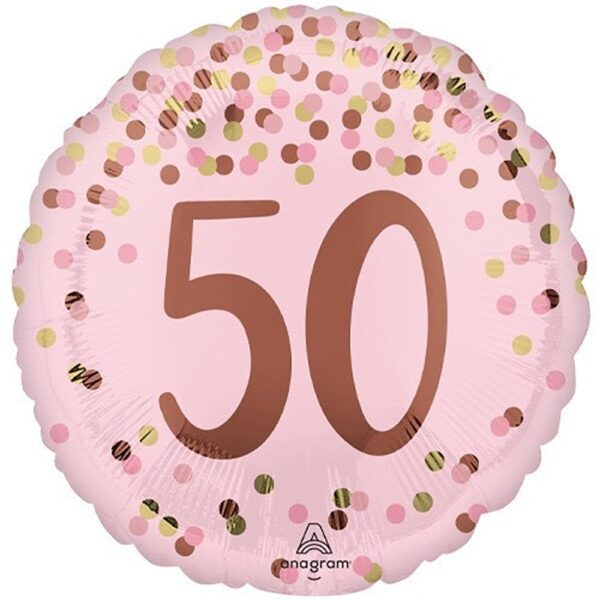 Anagram - 18" 50th Pretty Pink Foil Balloon - 4937401