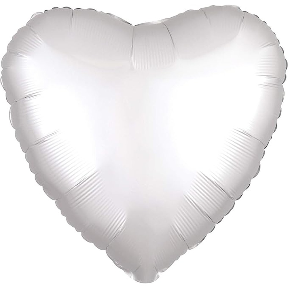 Anagram - Heart Luxe White Satin Flat - 18" - 385909