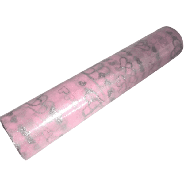 29cm Pin Organza - Silver Hearts