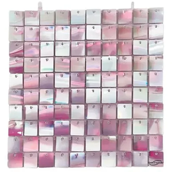 Oaktree - Sequin Wall Panel 30cm x 30cm Iridescent Pink - 667235