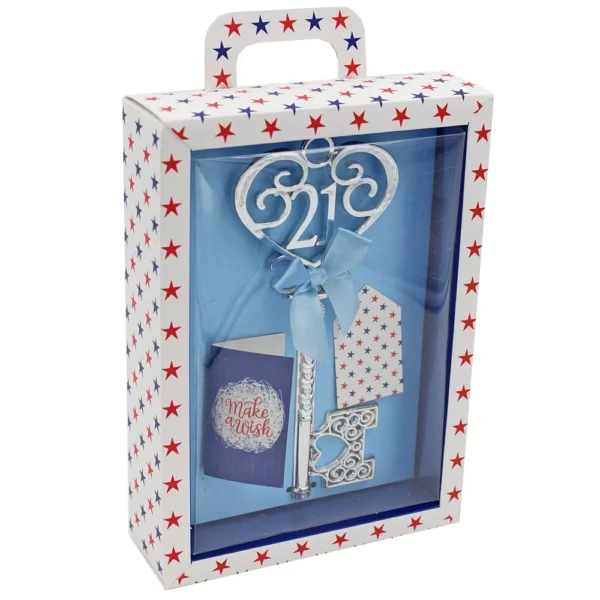 Tulip -Boxed Silver 21st Birthday Key - 109551