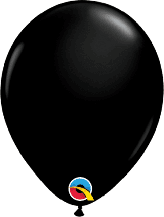 16"  ROUND  ONYX BLACK      50CT - QUALATEX PLAIN LATEX