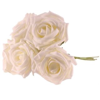 Foam Open Tea Rose X5 White - SF0191W