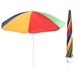 34" Rib Uv Beach Parasol With Tilt In Pvc Bag - TY9721
