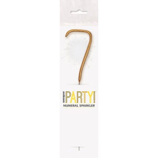 Unique - 7" Gold Glitz Number 7 Sparkler - 84117