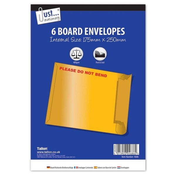 6 Board Envelopes 175 x 250mm*